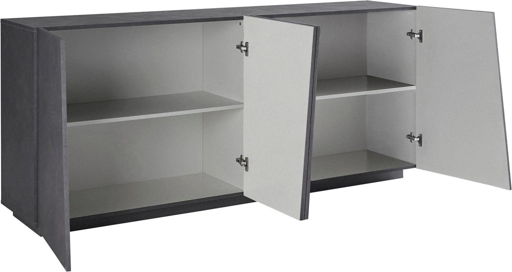 Credenza 4 Ante Battenti 200x43x86 cm Vega Ardesia