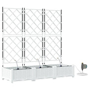 Fioriere | Cassetta per fiori | Vaso da giardino 3 pz Bianco 120 x 40 x 126 cm Plastica