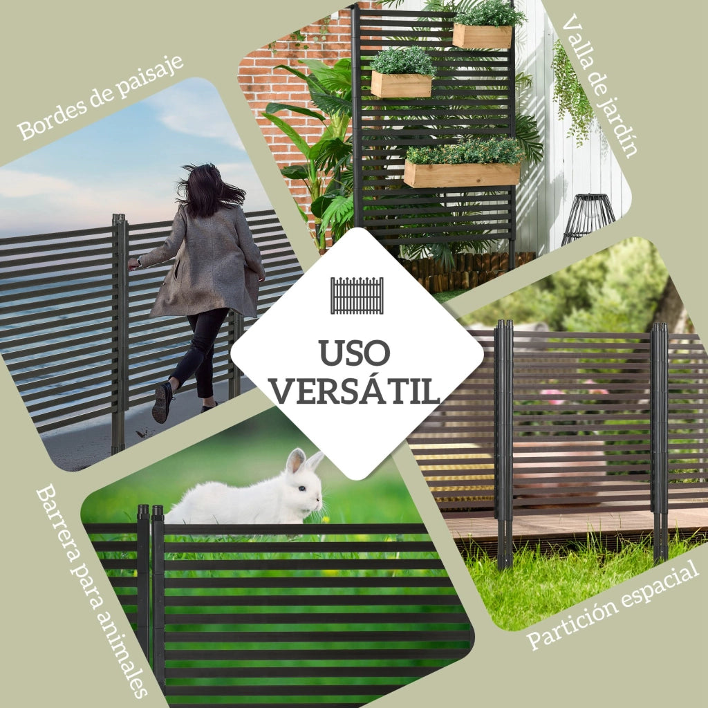 Recinzione da Giardino in Acciaio ¨C zephmum ¨C Marrone 93x22x150 cm