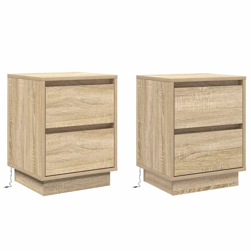 Set di 2 Comodini | Armadio da Notte | Mobiletto da notte Rovere Sonoma 39 x 34,5 x 50 cm