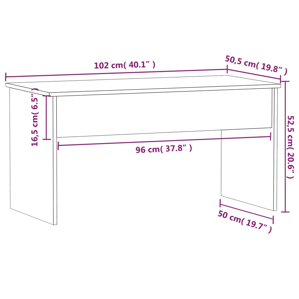 Tavolino Rovere Marrone 102x50,5x52,5 cm in Legno Multistrato cod mxl 12591