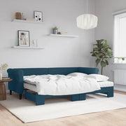 Divano Letto Estraibile con Materassi Blu 80x200 cm Velluto 3197787