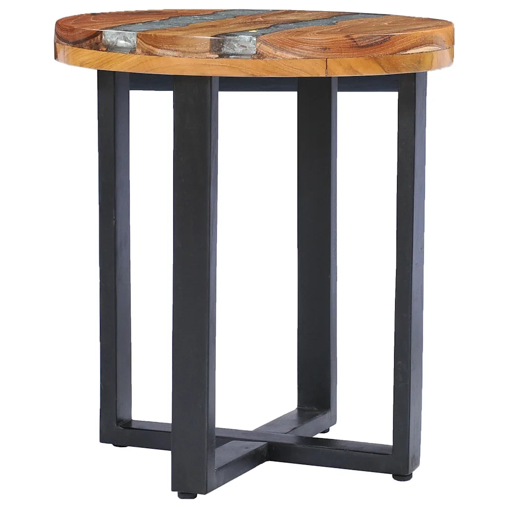 Tavolino da Salotto 40x45 cm Legno Massello Teak e Poliresina 281652