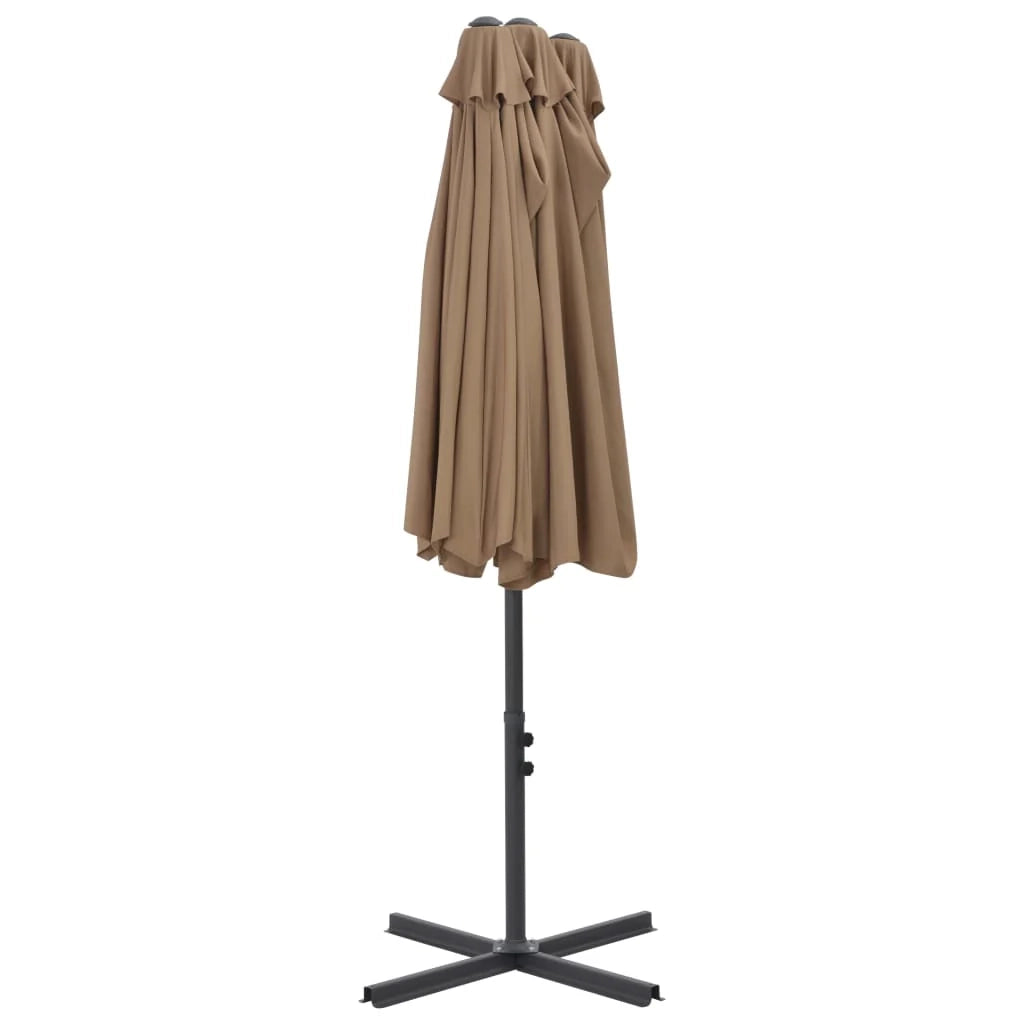 Ombrellone da esterno e palo in alluminio 460 x 270 cm tortora 02_0008298