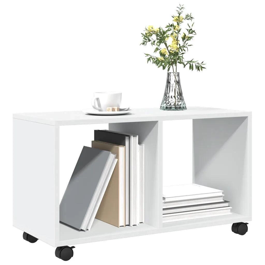 Mobiletto con Ruote Bianco 72x33x42,5 cm in Truciolato 853137
