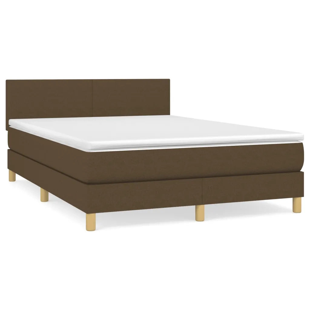 Giroletto a Molle con Materasso Marrone Scuro 140x200cm Tessuto 3140460