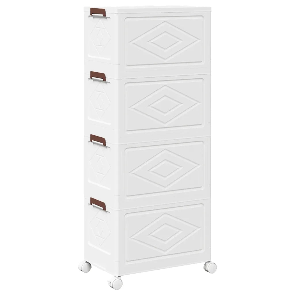 vidaXL Scatola Portaoggetti con Ruote 4 Livelli 28 L 48x29,5x112,5 cm