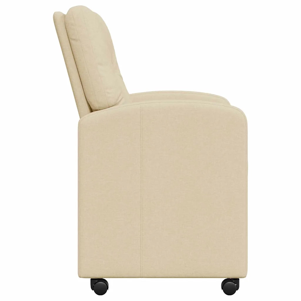 Sedie da Pranzo con Ruote 2 pcs Crema 57 x 67 x 95 cm Tessuto 42017854