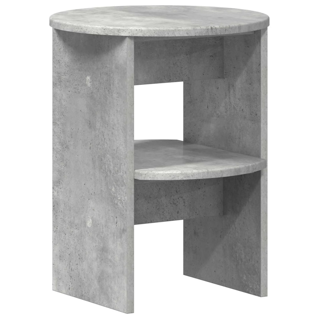 Mobile laterale Grigio Cemento Ø40 x 50 cm Legno ingegnerizzato
