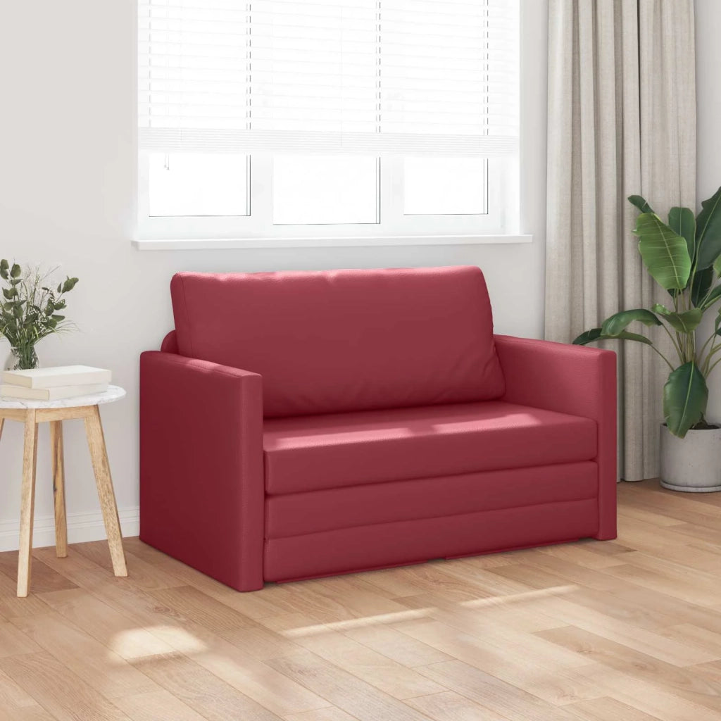 Divano letto Rosso Vino 124 x 71 x 78 cm Pelle Artificiale 4106711