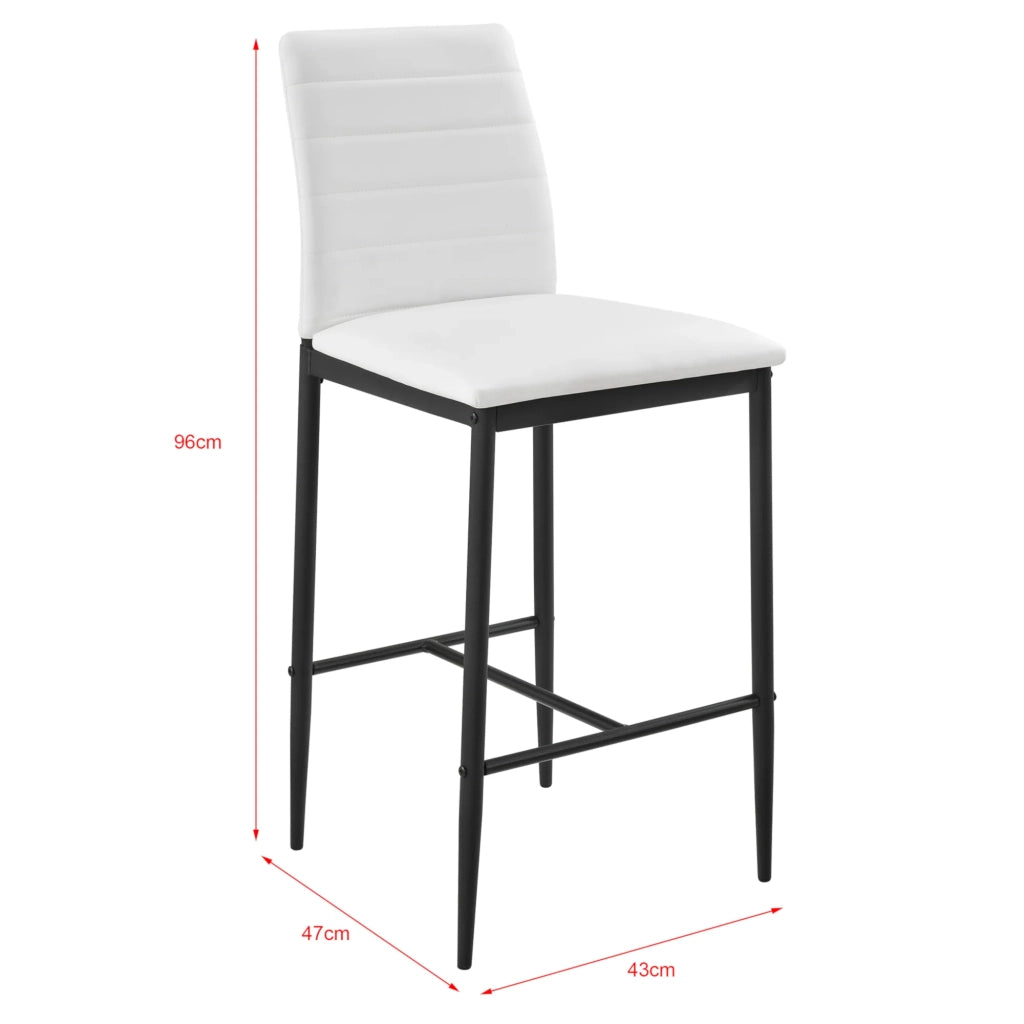 Set di 2 sgabelli da bar con gambe in acciaio e altezza 66 cm bianco e nero 03_0005786/2