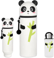 Etui in Silicone con Panda, Etui a Cartoni, Etui 2-in-1 Panda Kawaii, Etui con Rits con Panda, Etui in Piedi con Panda, per la Conservazione di Materiale da Scrittura