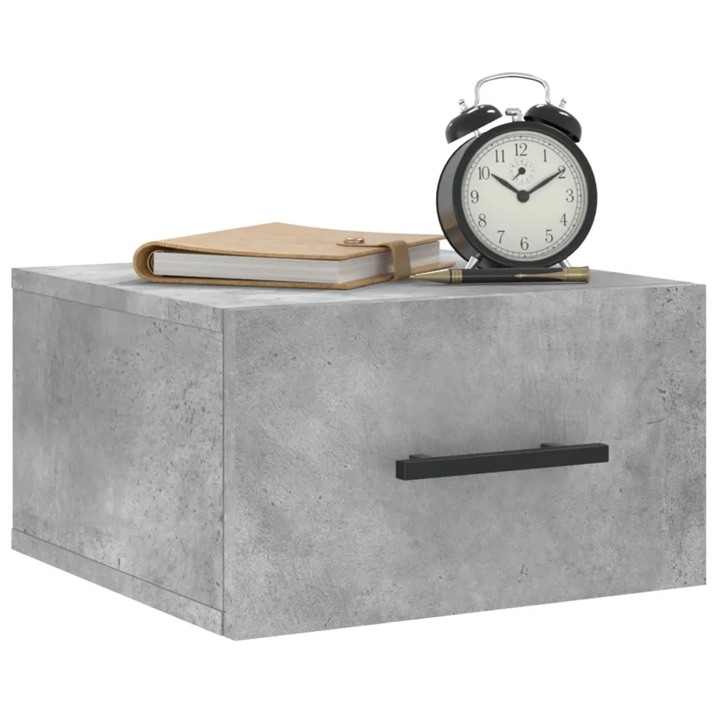 Comodino | Armadio da Notte | Mobiletto da notte a Muro Grigio Cemento 35x35x20 cm