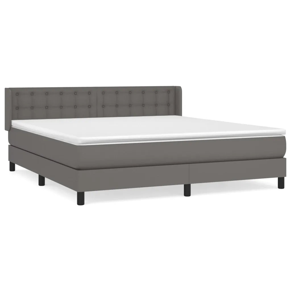 Giroletto a Molle con Materasso Grigio 160x200 cm in Similpelle 3130791