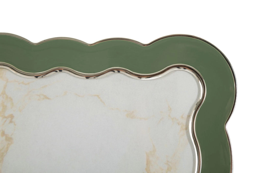 Cornice Charlotte 15,7x1,3x21,1 cm in Zinco e Vetro Verde e Argento