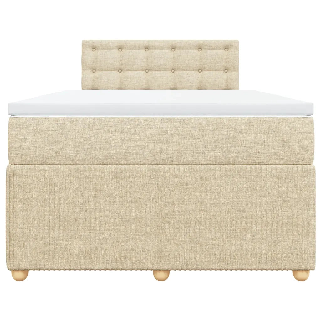 vidaXL Giroletto a Molle con Materasso Crema 120x190 cm in Tessuto