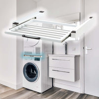 Kit sovrapposizione lavatrice asciugatrice max 150 kg con ripiano a barre estraibile