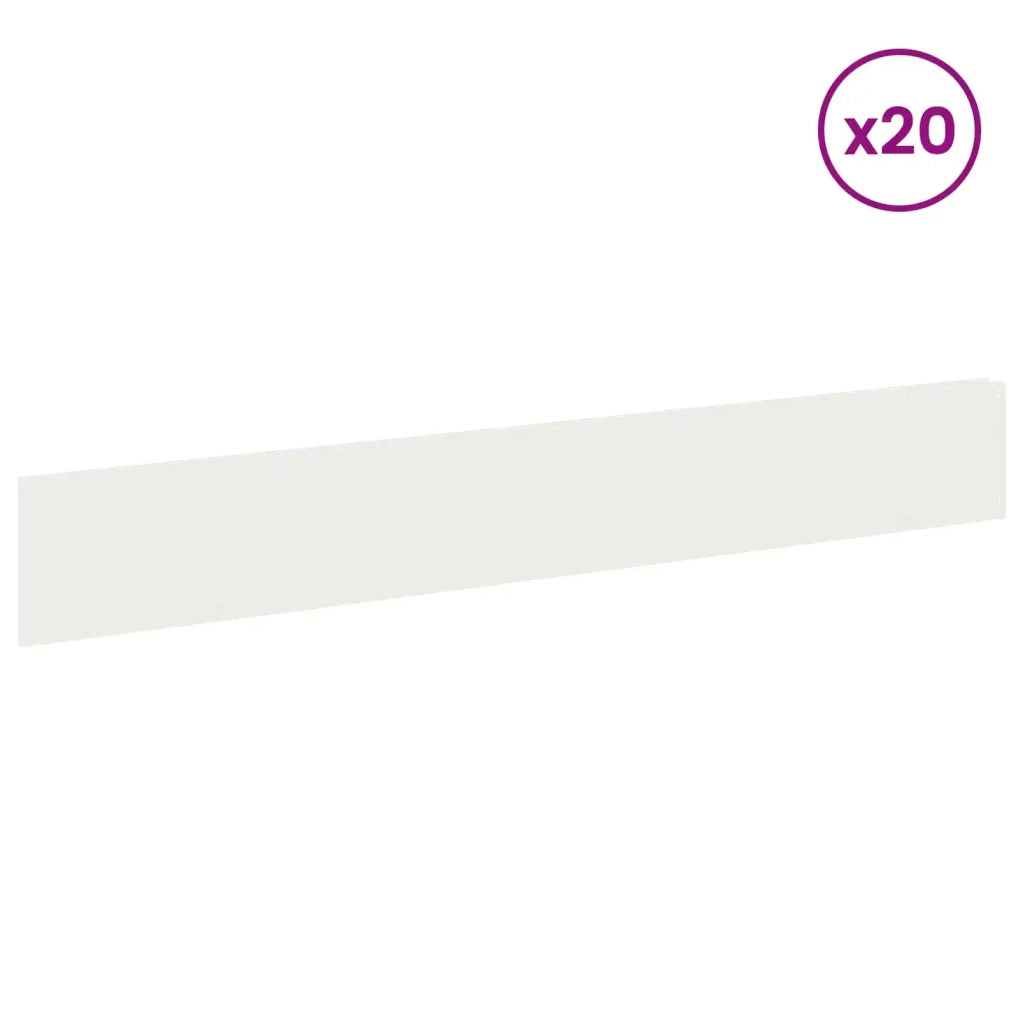 Bordura per Prato 20 pcs 100 x 15 cm Acciaio Bianco 8008816