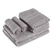 Set Asciugamani Bagno 6 Pezzi in Spugna di Cotone 400 g/m², 2 Teli 70x140 cm, 2 Asciugamani 50x90 cm e 2 Ospiti 30x50 cm, Morbidi e Assorbenti Grigio