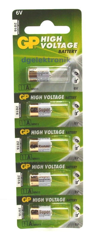BATTERIA speciale 11A Alcalina GP Batteries GP11A MN11 12V confezione 5pz