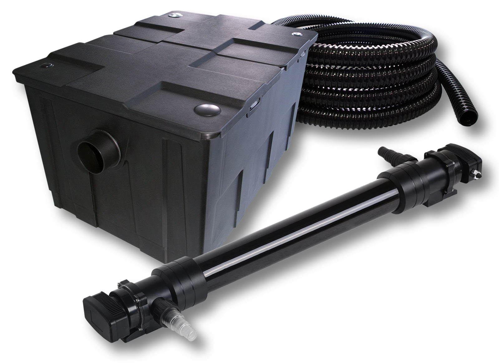 Set Filtro a 1 camera per laghetto 60000l con Chiarificatore UVC 72W 6ª serie Tubo 5 m