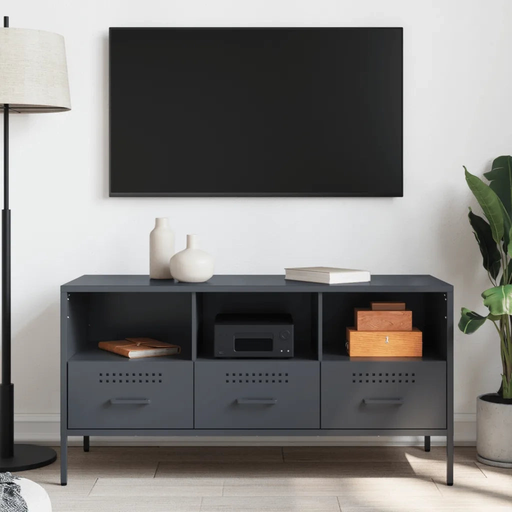 Mobile TV Antracite 100,5x39x50,5 cm in Acciaio