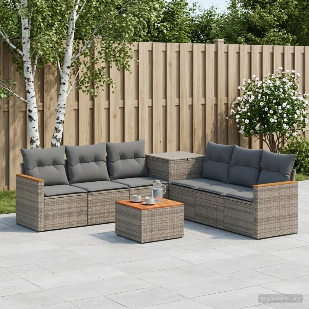 Set di divani 8 pz Grigio e Grigio Scuro 3448546