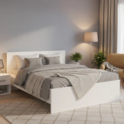 Letto Matrimoniale Gamalero, Letto Matrimoniale Testiera Dettaglio Geometrico, Bianco Opaco