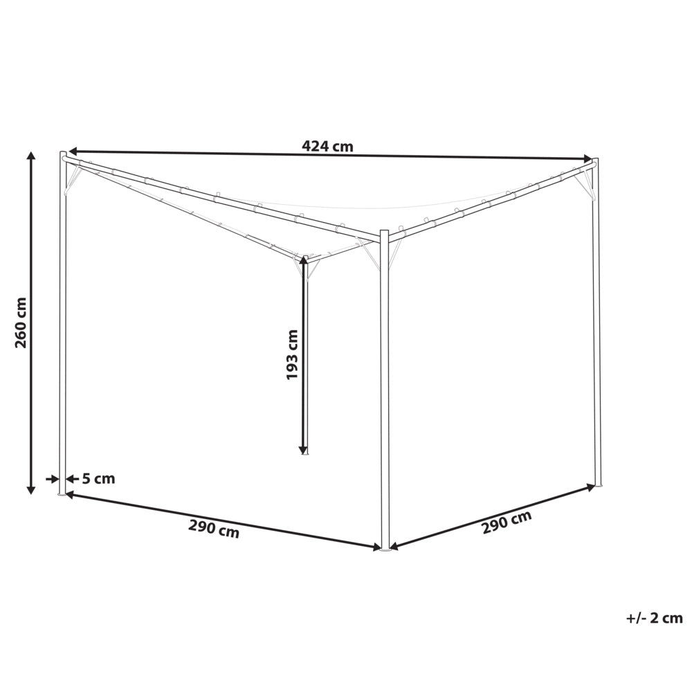 Gazebo da giardino con struttura in metallo e tessuto grigio scuro 300 x 300 cm pergola esterno terrazzo