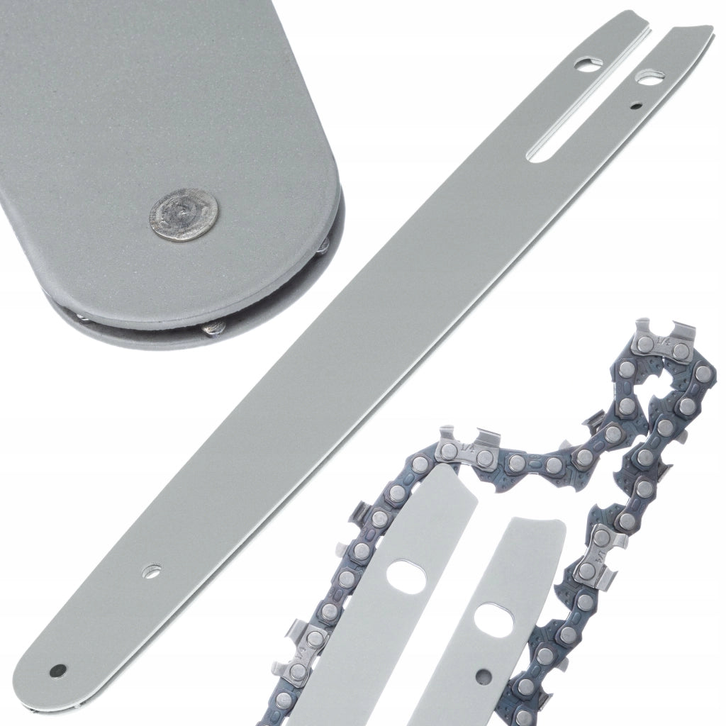 Set Barra di Guida 8" + 2x Catena 1/4" + Affilatrice Manuale con Manovella – Acciaio Temperato
