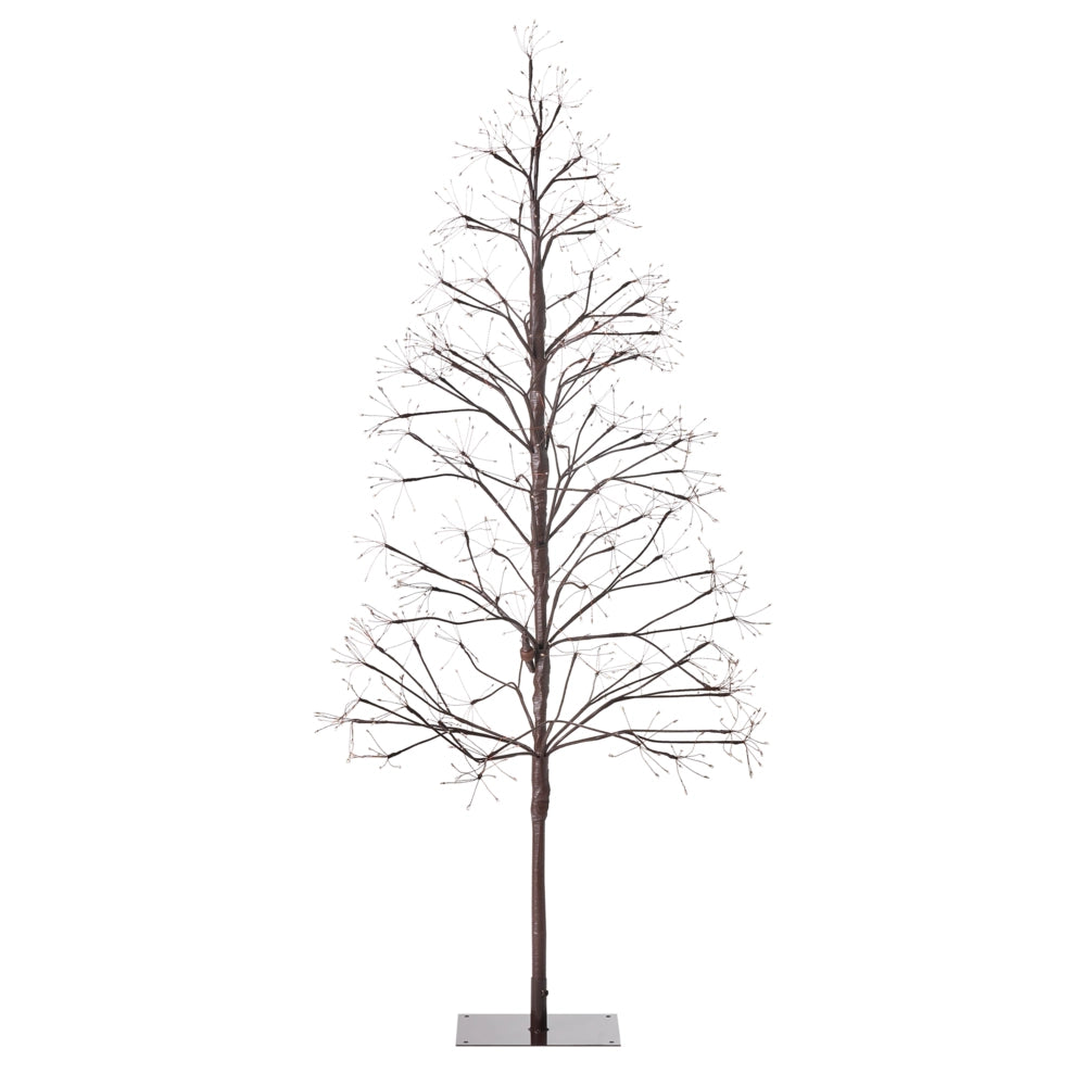 Albero di Natale Artificiale Marrone PE 150 cm Luci LED 9 tipi Christmas Vibe Moderno Outdoor & Indoor