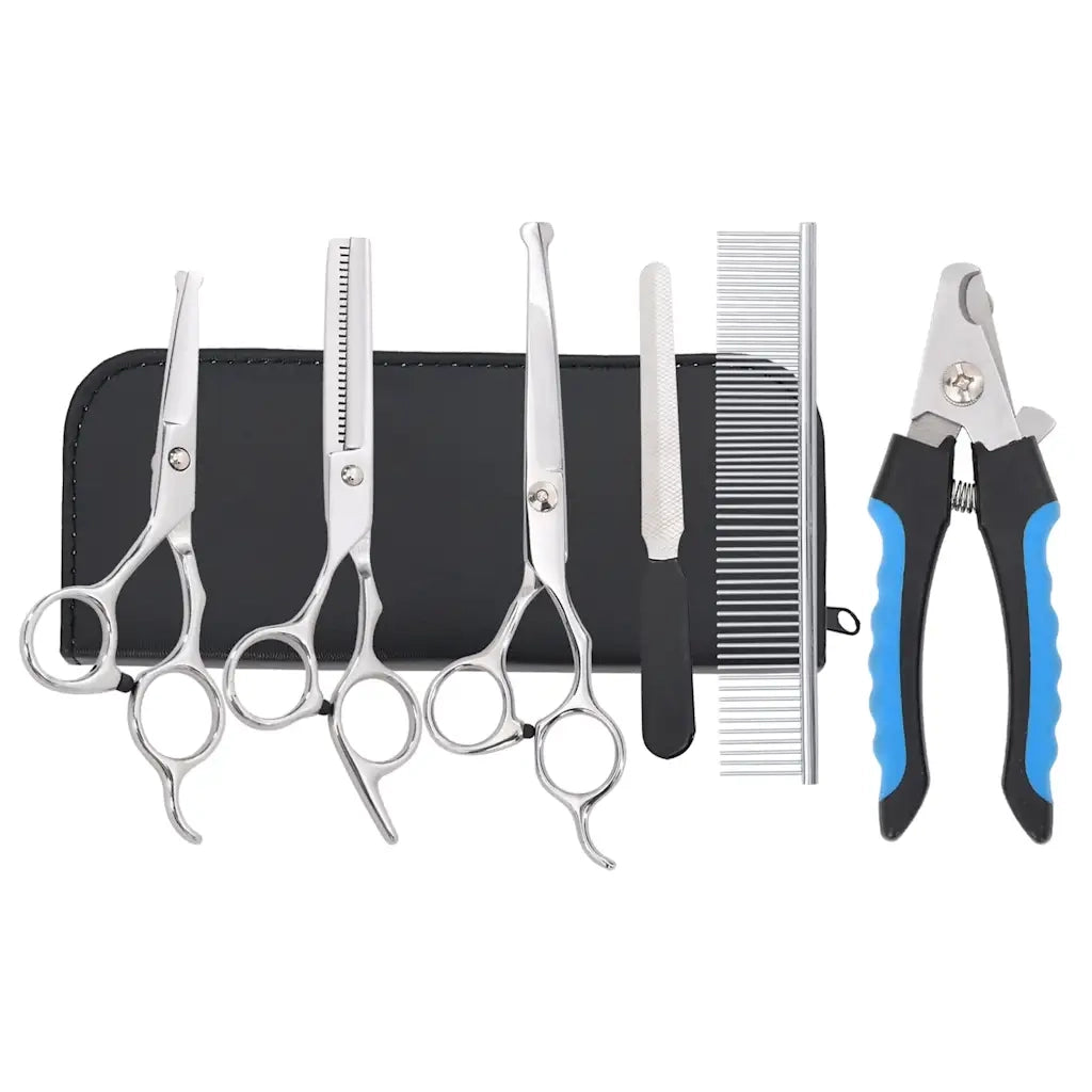 vidaXL Set Forbici da Toelettatura Cani 6 pz in Acciaio Inossidabile