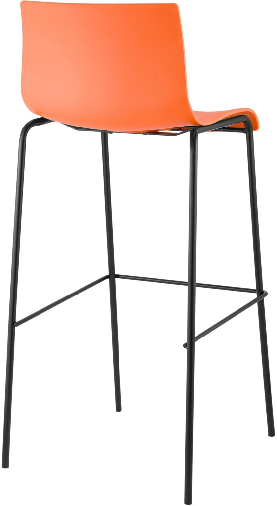 Set di 2 sgabelli da bar Hoover con struttura a 4 piedi in plastica nera 1