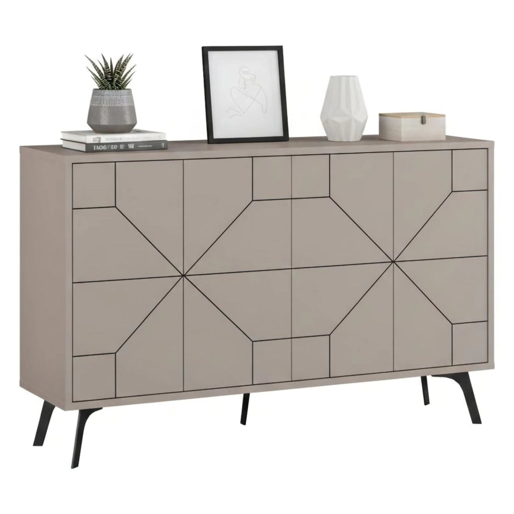 Madia Earl, Credenza 4 Ripiani, 123x35x62h cm Beige