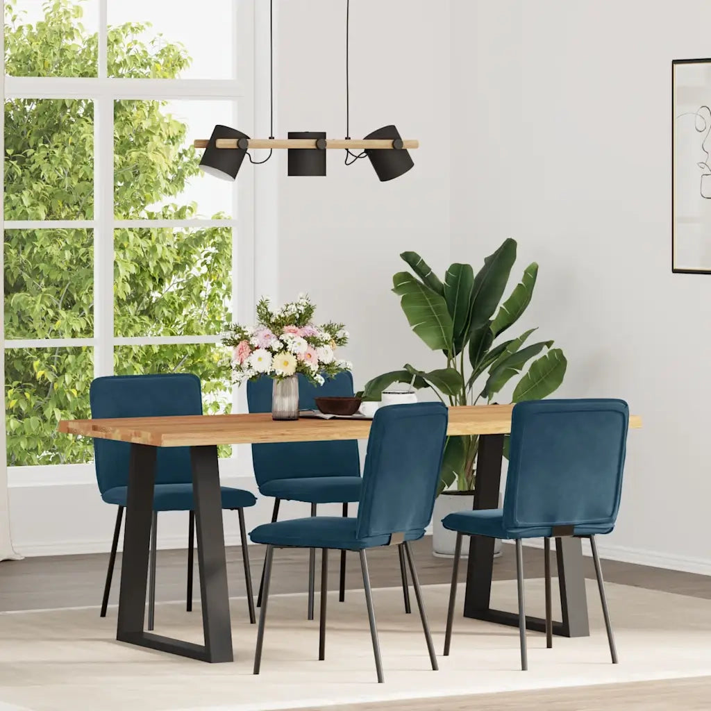 Sedie da Pranzo 4 pz Blu in Velluto 3315319