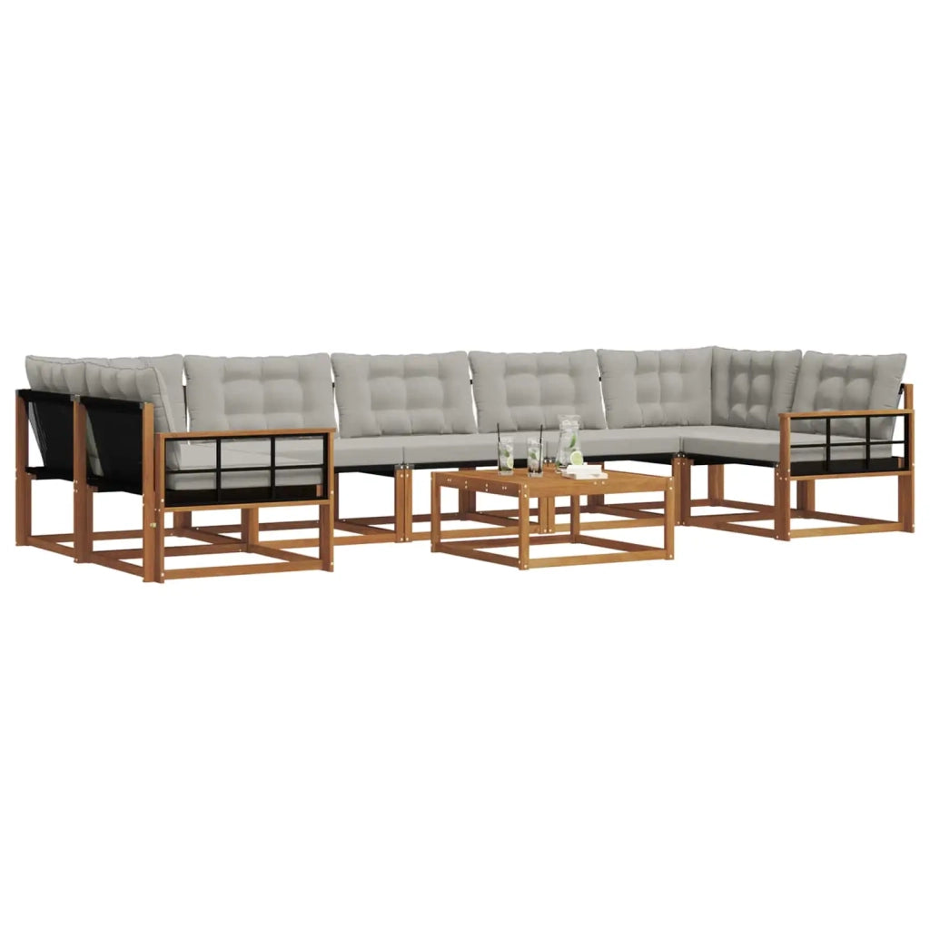Set di divani da esterno 8 pcs Grigio Naturale e Chiaro 3369294