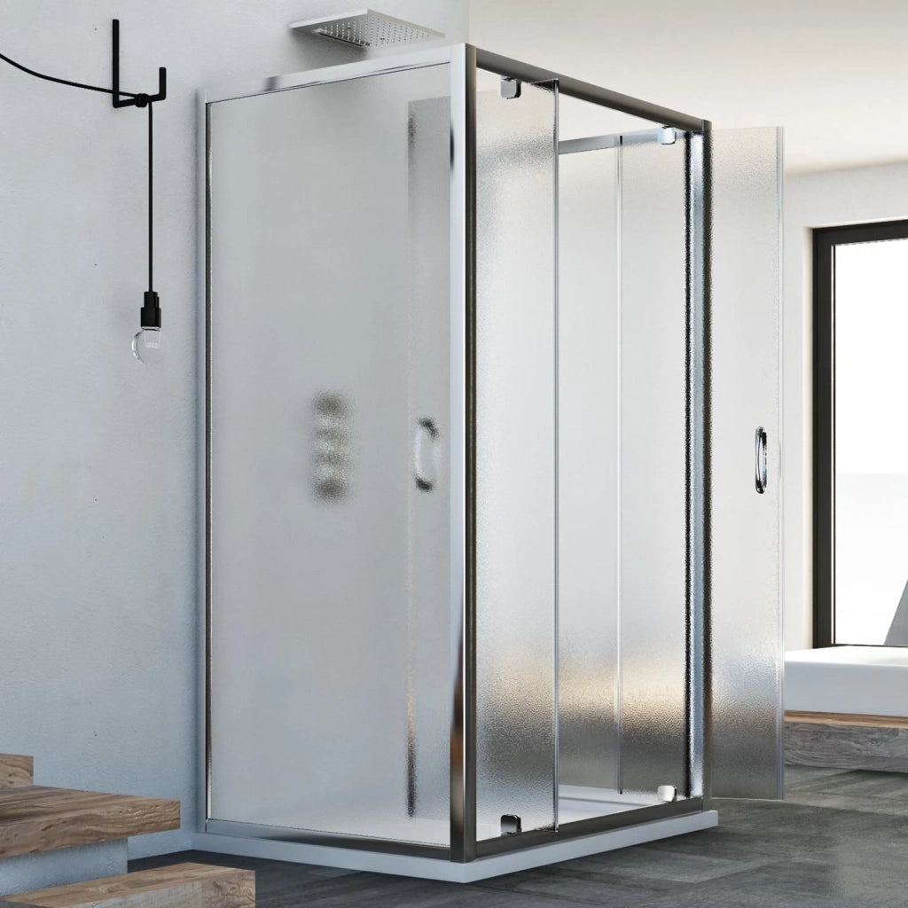 Box Doccia 3 lati 80x130x80 CM H185 stampato C mod. Sintesi Trio 2 Ante