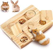 Set di Accessori per Hamster - 6-in-1 Giochi in Legno per la Ricerca del Cibo