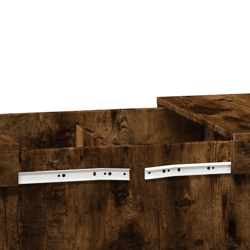Tavolino da Salotto Rovere Fumo 80x55x40 cm Legno Multistrato 840867