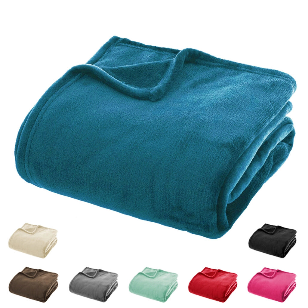 Plaid Morbidissimo Tinta Unita Coperta Soffice Pile Caldo Letto Divano Verde 130x160 cm