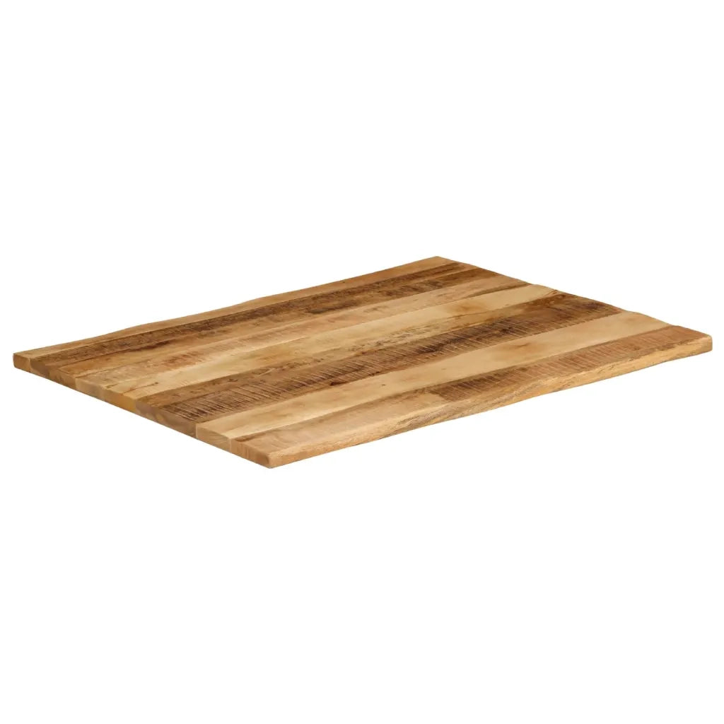 Piano Tavolo Bordi Vivi 90x80x2,5cm Legno Massello Mango Grezzo 370675