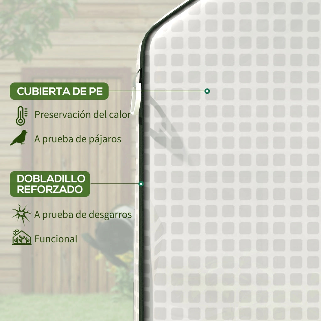 Serra da giardino con finestra e porta a rullo ¨C zephmum ¨C bianco 140x143x190cm