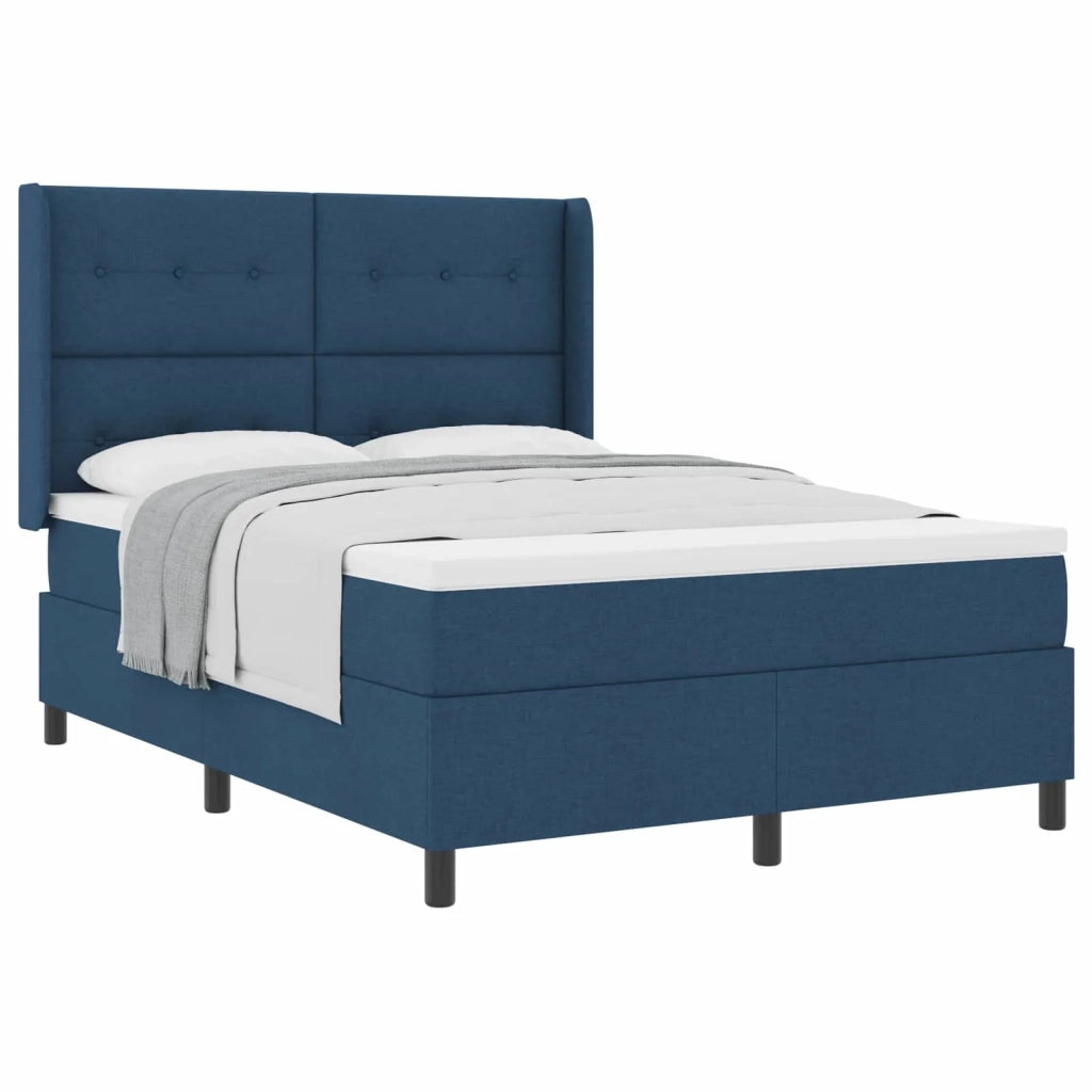 Letto a molle con materasso Blu 190 x 140 cm Tessuto 3341643