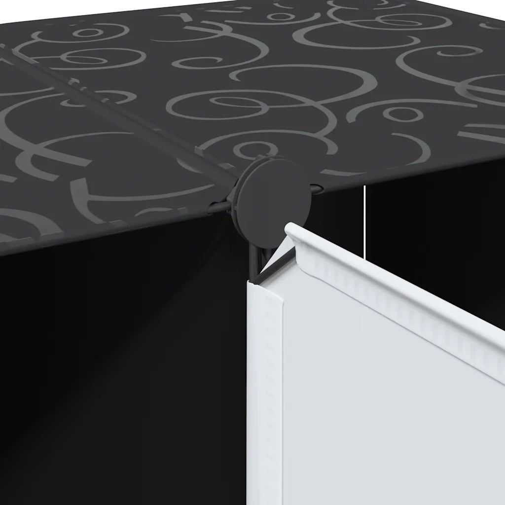 Armadio Modulare con 9 Scomparti 109x36,5x143 cm Nero e Bianco 240497