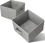 Cassetto di archiviazione, set da 2 pezzi, grigio per armadio, ufficio, camera da bambino, cassetto pieghevole (27 x 28 x 20 cm), cassa di stoffa per abbigliamento, giocattoli, accessori.