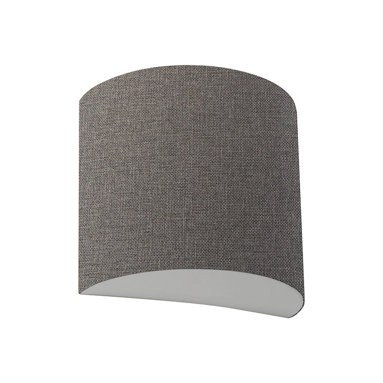 Applique Vivien con Paralume in Tessuto Grigio - Attacco E27 IP20 75W - Lampada da Parete Elegante - Rossini Group