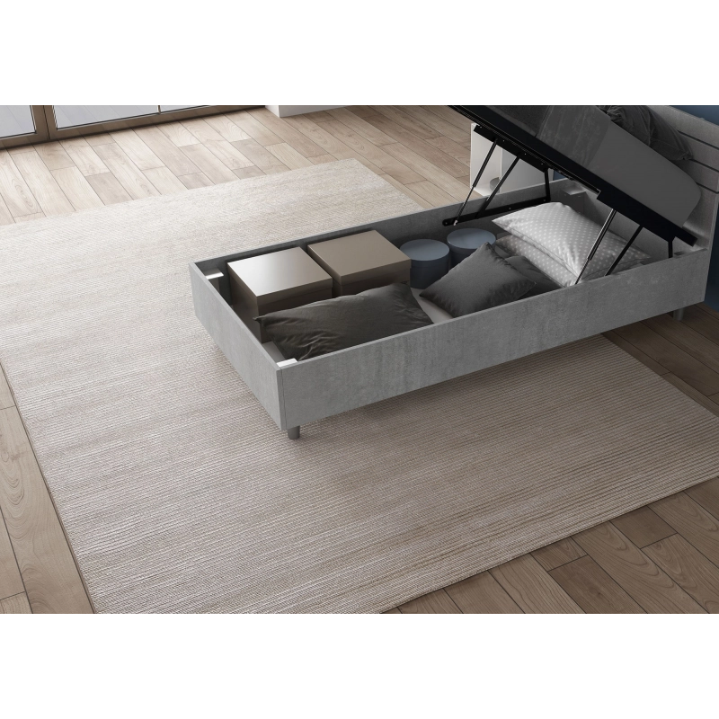 Letto Singolo 80x200 cm testata dritta Demas - Senza rete,Grigio