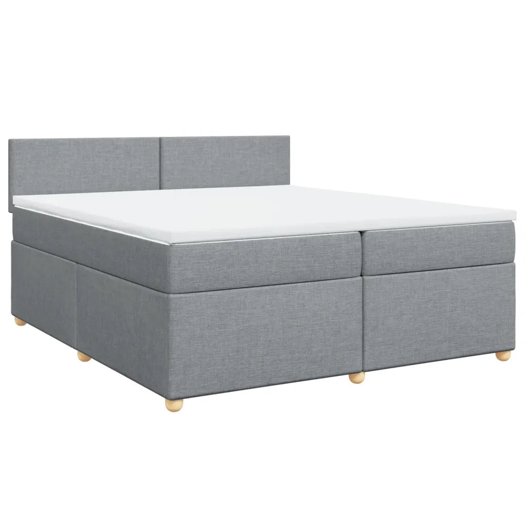 Giroletto a Molle con Materasso Grigio Chiaro 200x200cm Tessuto