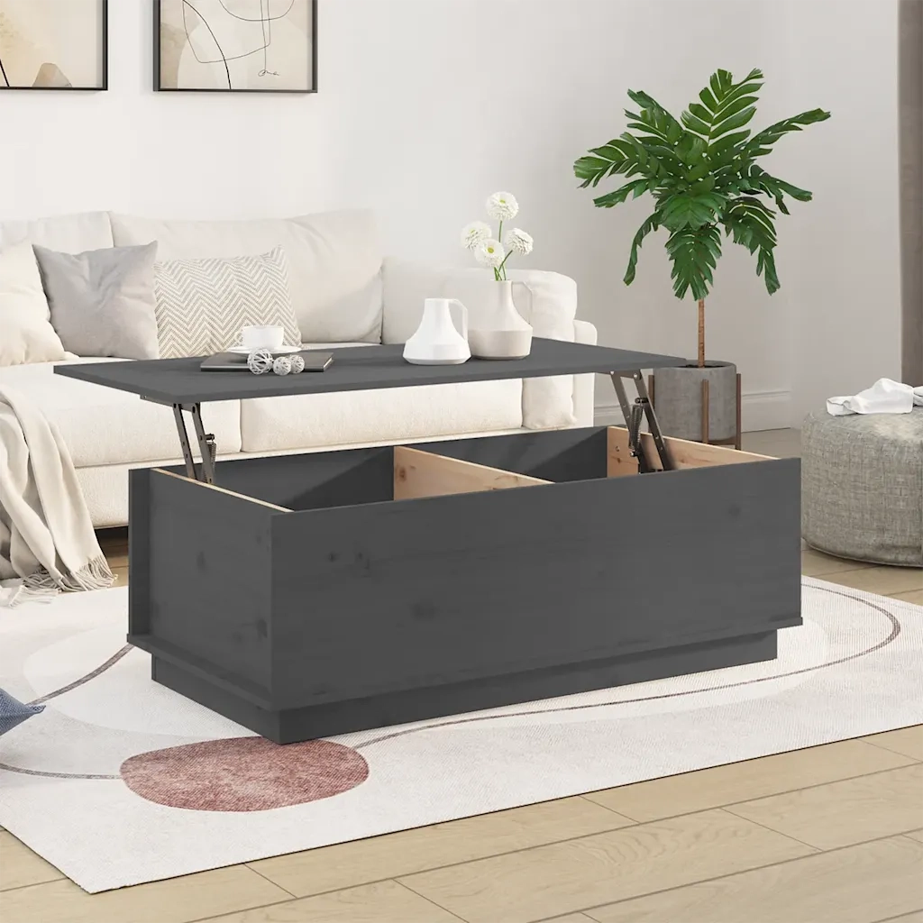 Tavolino da salotto | Tavolino da caff¨¨ | Tavolino da Soggiorno Grigio 100x50x35 cm Legno Massello di Pino
