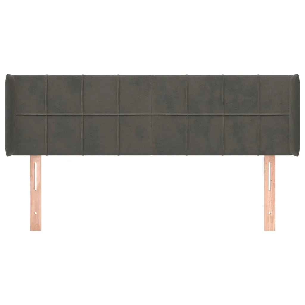 Testiera ad Orecchio Grigio Scuro 147x16x78/88 cm in Velluto